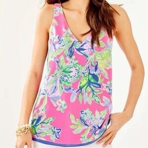 LILLY PULITZER | Reversible Florin Sleeveless V-Neck Tank Squeeze The Day Large